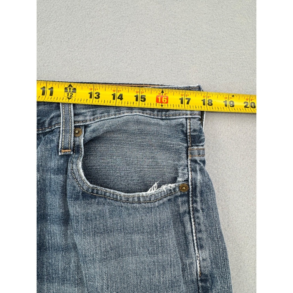 Distressed Levis 569 Loose Straight Leg Jeans Mens 34x32 (34x30) Blue Denim - Picture 6 of 16